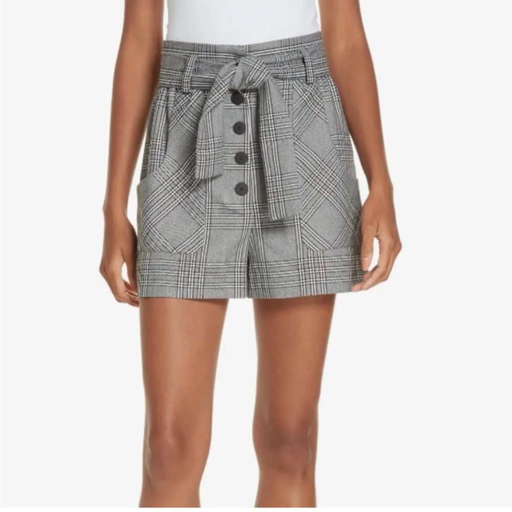NWOT Plaided High-rise Maje Shorts